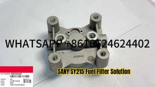 ] BASE DEL FILTRO DE COMBUSTIBLE DEL EXCAVADORA SANY SY215 HYUNDAI R215 4990848 PARA EL MOTOR CUMMIN S 6BT